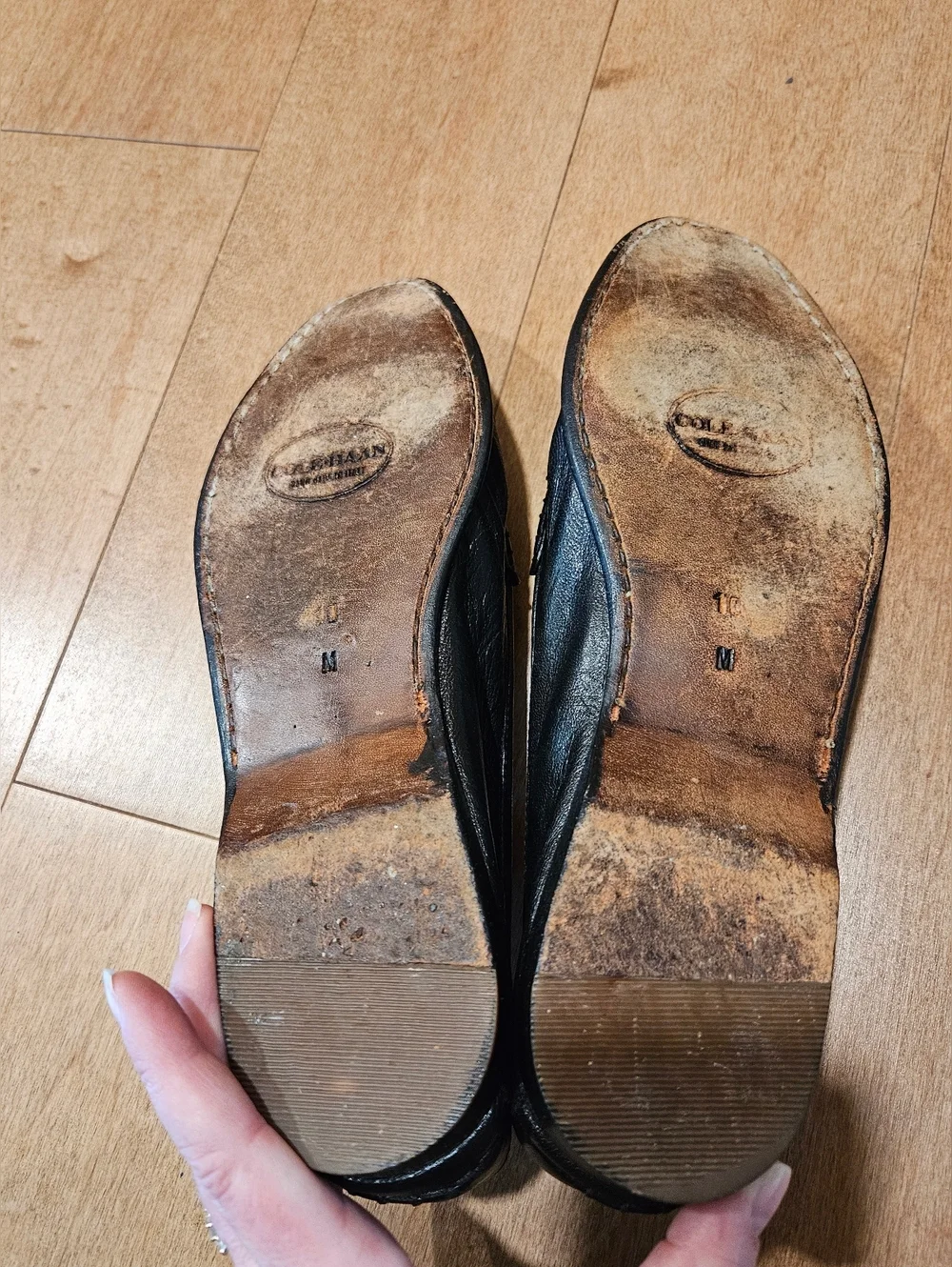 Vintage Cole Haan Penny Loafers 10M Black Leather Handmade in Italy Slip On